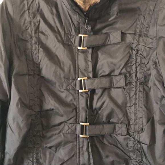 Miss Me Black Faux Fur Bomber Jacket - Picture 2 of 4